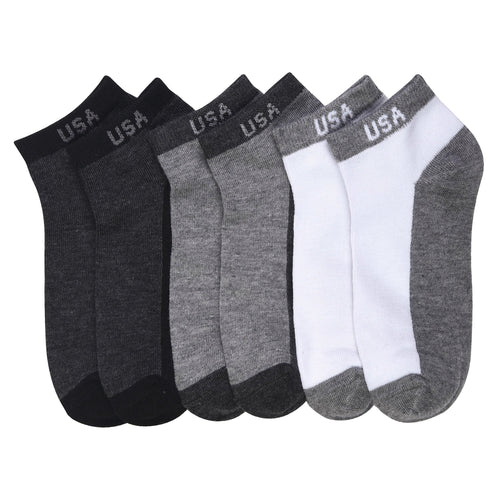 6 PAIRS | Power Club Men's Ankle Socks Set (70043_B-USA)