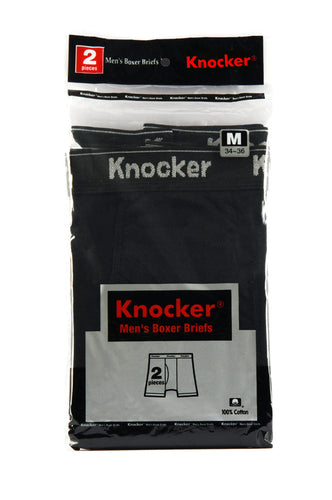 Men's Essentials Knocker PACK OF 2 Logo Band Boxer Briefs (BBC3500_2PK AST)