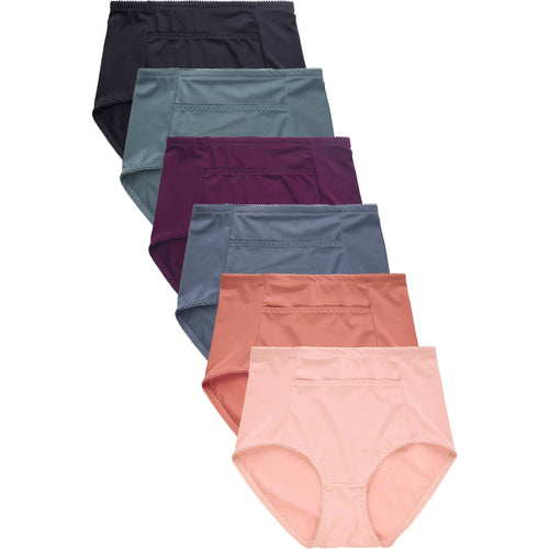 PACK OF 6 SOFRA WOMEN'S SEAMLESS SOLID GIRDLE (GL7172)