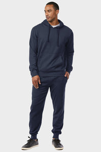 Men's Essentials Et Tu Lightweight Fabric Cotton Blend Pullover Fleece Hoodie Jacket (HD1020E_NVY)