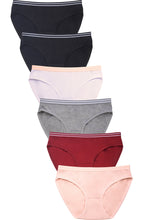 Load image into Gallery viewer, PACK OF 6 MAMIA WOMEN&#39;S COTTON BLEND SOLID BIKINI PANTY (LP1361CK3)