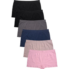 Load image into Gallery viewer, PACK OF 6 SOFRA WOMEN&#39;S SEAMLESS SOLID BOYSHORTS (LP0230SB4)