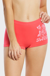 PACK OF 6 SOFRA WOMEN'S SEAMLESS "SWEET" FLORAL GRAPHIC BOYSHORTS (LP0248SB)