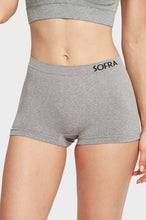 Load image into Gallery viewer, PACK OF 6 SOFRA WOMEN&#39;S SEAMLESS HEATHER SOLID LOGO BAND BOYSHORTS (LP0264SB)