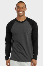 Load image into Gallery viewer, Men&#39;s Essentials Top Pro Long Sleeve Baseball Tee - Black Charcoal (MBT002_ BKC)