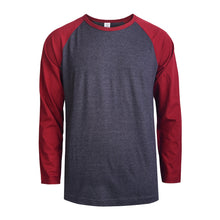 Load image into Gallery viewer, Men&#39;s Essentials Top Pro Long Sleeve Baseball Tee - Burgundy Charcoal (MBT002_BUC)