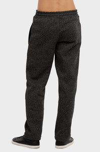 Men's Essentials Knocker Heather Long Fleece Sweat Pants - Black Marled (SP1010_BKM)