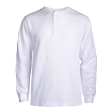 Load image into Gallery viewer, Men&#39;s Essentials Knocker Classic Three-Button Crew Neck Cotton Waffle Knit Henley (MHS100_WHT)