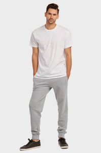 Men's Essentials Knocker Cotton Blend Solid Terry Jogger Sweat Pants - Heather Gray (SP3100_HGY)