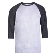Load image into Gallery viewer, Men&#39;s Essentials Top Pro 3/4 Sleeve Raglan Baseball Tee - Charcoal Heather Gray (MBT001_ CHG)