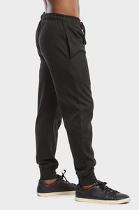 Men's Essentials Et Tu Cotton Blend Solid Jogger Fleece Sweat Pants - Black (SP1120E_BLK )