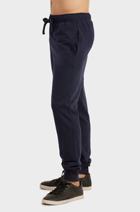 Men's Essentials Knocker Cotton Blend Solid Terry Jogger Sweat Pants - Navy (SP3100_NVY)