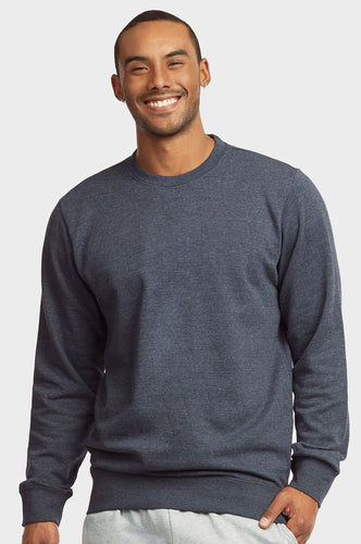 Men's Essentials Et Tu Classic Relaxed Fit Pullover Crewneck Lightweight Fleece Sweatshirt (SWS1020E_DNM)