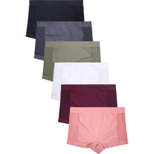 Load image into Gallery viewer, PACK OF 6 SOFRA WOMEN&#39;S SEAMLESS SIDE MESH PANEL BOYSHORTS (LP0234SB2)
