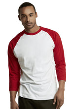Load image into Gallery viewer, Men&#39;s Essentials Top Pro 3/4 Sleeve Raglan Baseball Tee - Red White (MBT001_RDW)