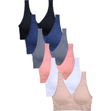 Load image into Gallery viewer, PACK OF 6 SOFRA WOMEN&#39;S SEAMLESS SPORTS BRA (BR0124SP9 )