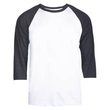 Load image into Gallery viewer, Men&#39;s Essentials Top Pro 3/4 Sleeve Raglan Baseball Tee - Charcoal Gray White (MBT001_ CGW)