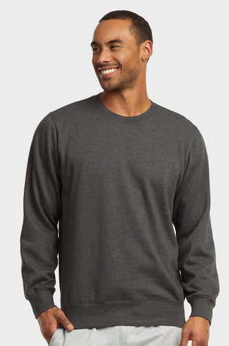 Men's Essentials Et Tu Classic Relaxed Fit Pullover Crewneck Lightweight Fleece Sweatshirt (SWS1020E_CGY)