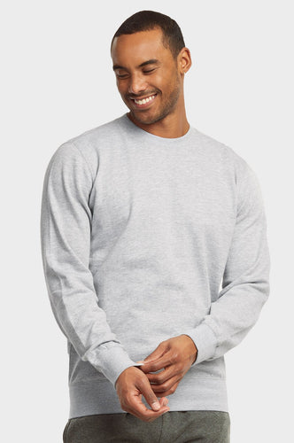Men's Essentials Et Tu Classic Relaxed Fit Pullover Crewneck Lightweight Fleece Sweatshirt (SWS1020E_HGY)