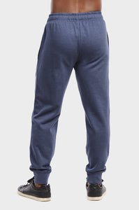Men's Essentials Et Tu Cotton Blend Solid Jogger Fleece Sweat Pants - Navy Marled (SP1120E_NVM)