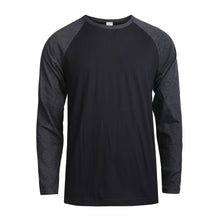 Load image into Gallery viewer, Men&#39;s Essentials Top Pro Long Sleeve Baseball Tee - Charcoal Gray Black (MBT002_CGB)