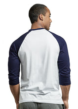Load image into Gallery viewer, Men&#39;s Essentials Top Pro 3/4 Sleeve Raglan Baseball Tee - Navy White (MBT001_NVW)