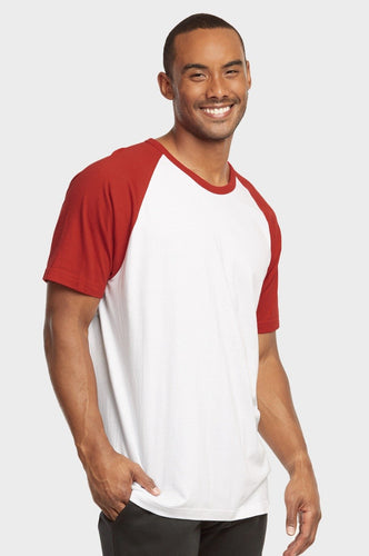 Men's Essentials Top Pro Short Sleeve Baseball Tee - Red White (MBT003_RDW)