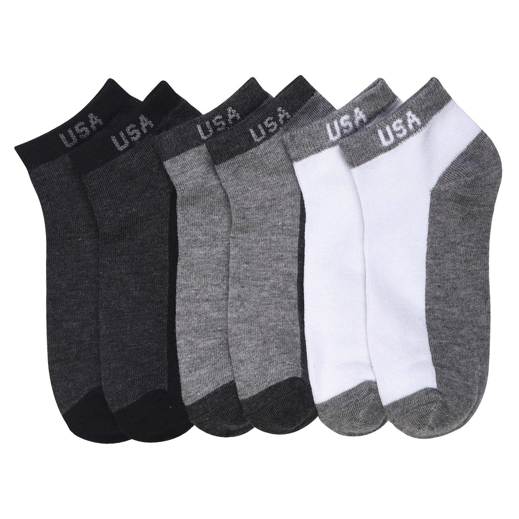 6 PAIRS | Power Club Men's Ankle Socks Set (70043_B-USA)