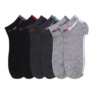 6 PAIRS | Power Club Men's Ankle Socks Set (70043_FSSPRT-B)