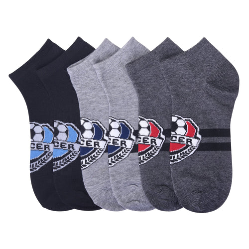 6 PAIRS | Power Club Men's Ankle Socks Set (70043_SOCCER1)