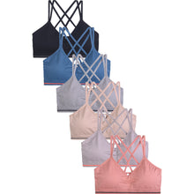 Load image into Gallery viewer, PACK OF 6 SOFRA WOMEN&#39;S SEAMLESS SPORTS BRA (BR0239SP1)