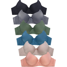 Load image into Gallery viewer, PACK OF 6 SOFRA WOMEN&#39;S FULL COVERAGE SOLID T SHIRT BRA (BR4410P8)