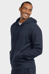 Men's Essentials Et Tu Lightweight Fabric Cotton Blend Pullover Fleece Hoodie Jacket (HD1020E_NVY)