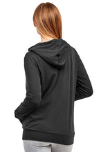 Load image into Gallery viewer, Women's Essentials Sofra Lightweight Full Zip Cotton Hoodie Sweater Black (HDC7000_BLK)