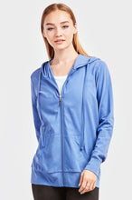 Load image into Gallery viewer, Women's Essentials Sofra Lightweight Full Zip Cotton Hoodie Sweater Blue (HDC7000_BLU)