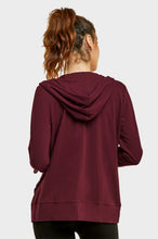 Load image into Gallery viewer, Women's Essentials Sofra Lightweight Full Zip Cotton Hoodie Sweater Burgundy (HDC7000_BUR)