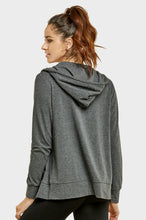 Load image into Gallery viewer, Women's Essentials Sofra Lightweight Full Zip Cotton Hoodie Sweater Charcoal Gray (HDC7000_CGY)