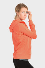 Load image into Gallery viewer, Women's Essentials Sofra Lightweight Full Zip Cotton Hoodie Sweater Coral (HDC7000_COR)