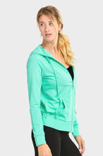 Load image into Gallery viewer, Women's Essentials Sofra Lightweight Full Zip Cotton Hoodie Sweater Mint (HDC7000_MNT)