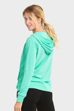 Load image into Gallery viewer, Women's Essentials Sofra Lightweight Full Zip Cotton Hoodie Sweater Mint (HDC7000_MNT)