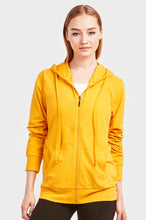 Load image into Gallery viewer, Women's Essentials Sofra Lightweight Full Zip Cotton Hoodie Sweater Mustard (HDC7000_MUS)