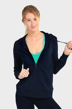 Load image into Gallery viewer, Women's Essentials Sofra Lightweight Full Zip Cotton Hoodie Sweater Navy (HDC7000_NVY)