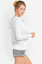 Load image into Gallery viewer, Women's Essentials Sofra Lightweight Full Zip Cotton Hoodie Sweater White (HDC7000_WHT)