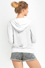 Load image into Gallery viewer, Women's Essentials Sofra Lightweight Full Zip Cotton Hoodie Sweater White (HDC7000_WHT)