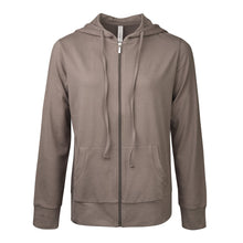 Load image into Gallery viewer, Women's Essentials Sofra Lightweight Full Zip Cotton Hoodie Sweater Taupe (HDC7000_TAU)