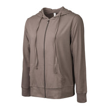 Load image into Gallery viewer, Women's Essentials Sofra Lightweight Full Zip Cotton Hoodie Sweater Taupe (HDC7000_TAU)
