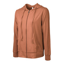 Load image into Gallery viewer, Women's Essentials Sofra Lightweight Full Zip Cotton Hoodie Sweater Brick (HDC7000_BRK)