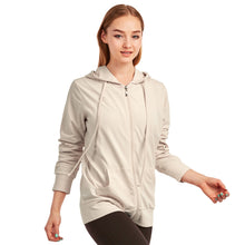 Load image into Gallery viewer, Women's Essentials Sofra Lightweight Full Zip Cotton Hoodie Sweater Oat (HDC7000_OAT)