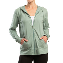 Load image into Gallery viewer, Women's Essentials Sofra Lightweight Full Zip Cotton Hoodie Sweater Sage (HDC7000_SAG)