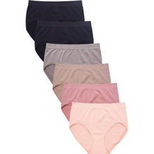 Load image into Gallery viewer, PACK OF 6 SOFRA WOMEN&#39;S SEAMLESS SOLID BRIEF PANTY (LP0220SR2)